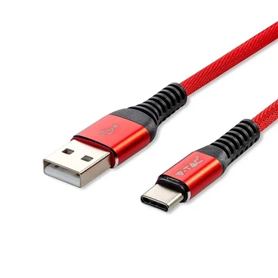 V-TAC piros, USB - Type-C 1m hálózati kábel - SKU 8634