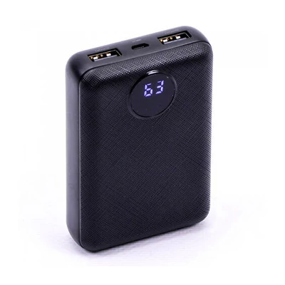 V-TAC fekete, 10000mAh powerbank, kijelzővel - SKU 8188