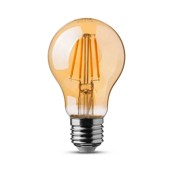 V-TAC 6W borostyán E27 meleg fehér filament LED égő - SKU 286
