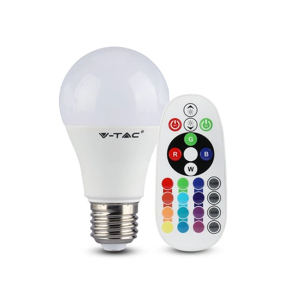 V-TAC 6W E27 RGB+természetes fehér dimmelhető LED égő - SKU 7150