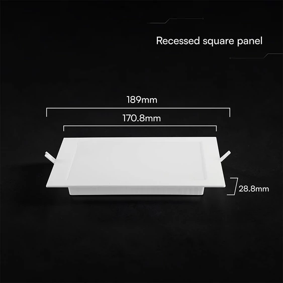 V-TAC CREE SMD süllyeszthető, műanyag IP20, négyzet LED panel 12W, CCT - SKU 104836