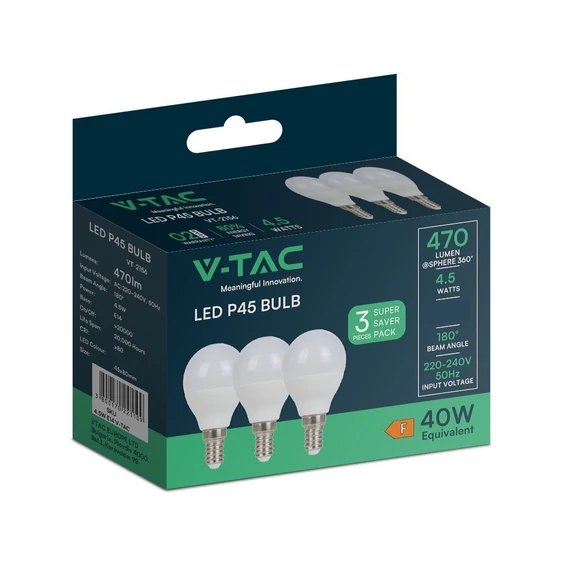 LED Bulb - 5.5W E14 P45 4000K 3PCS/PACK