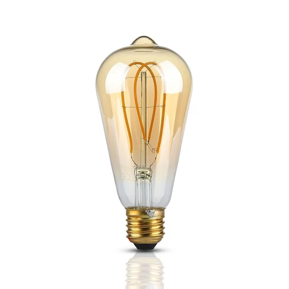 V-TAC 5W borostyán E27 meleg fehér filament LED égő - SKU 7220