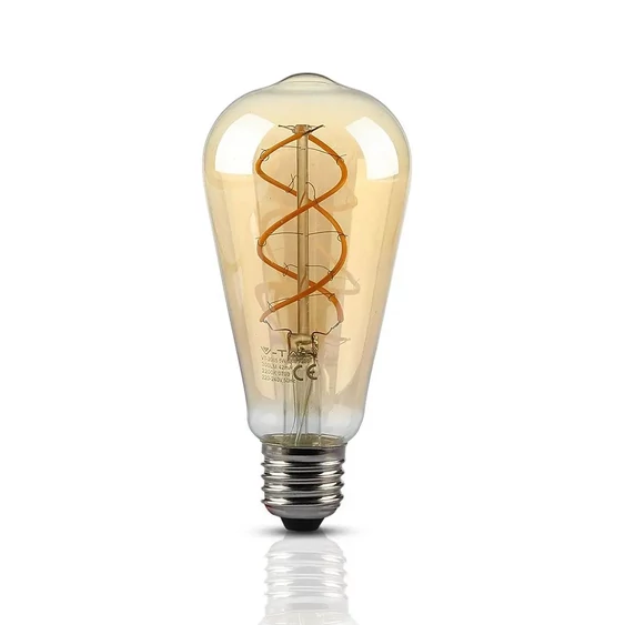 V-TAC 5W borostyán E27 meleg fehér dimmelhető filament LED égő - SKU 7416
