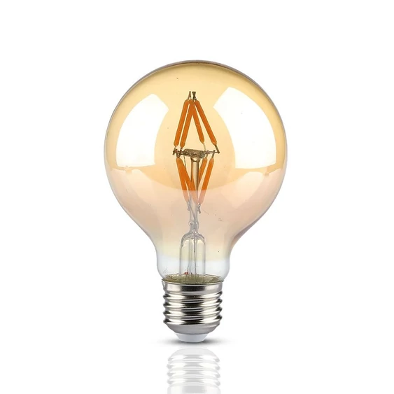 V-TAC 4W borostyán E27 meleg fehér filament LED égő - SKU 7148