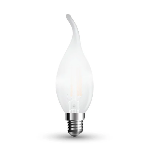 V-TAC 4W opál E14 meleg fehér filament dimmelhető LED gyertyaláng égő - SKU 7177