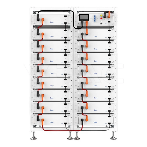 V-TAC 16 db LiFePO4 5.12 kWh DEYE BOS-G PRO akkumulátor rendszer álvánnyal - SKU 12355