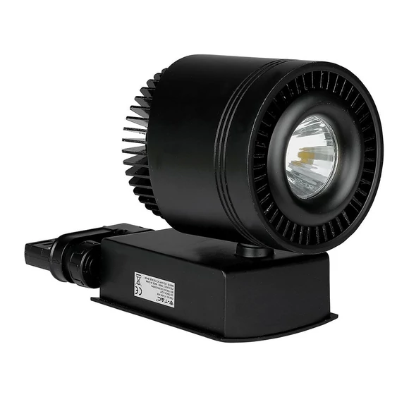 V-TAC LED sínes spotlámpa állítható CRI>95 45W napfény fehér, fekete házzal - SKU 1238