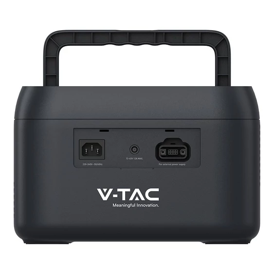 V-TAC hordozható áramfejlesztő, max. 1200W terheléshez, Napelemes töltési lehetőséggel - SKU 11443