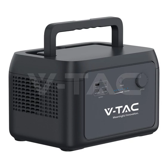 V-TAC hordozható áramfejlesztő, max. 300W terheléshez, Napelemes töltési lehetőséggel - SKU 11441