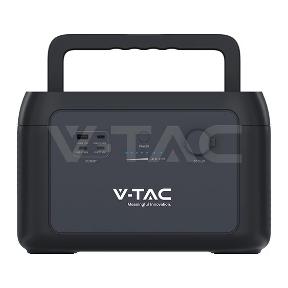 V-TAC hordozható áramfejlesztő, max. 300W terheléshez, Napelemes töltési lehetőséggel - SKU 11441