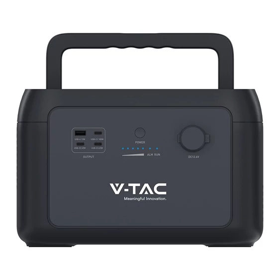 V-TAC hordozható áramfejlesztő, max. 300W terheléshez, Napelemes töltési lehetőséggel - SKU 11441