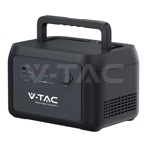 V-TAC hordozható áramfejlesztő, max. 300W terheléshez, Napelemes töltési lehetőséggel - SKU 11441