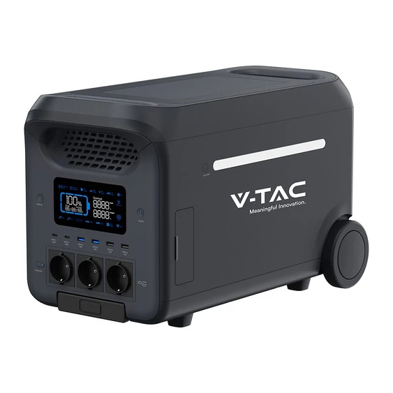 V-TAC hordozható töltőállomás 3000W, WiFis UPS napelemes töltési lehetőséggel - SKU 12709