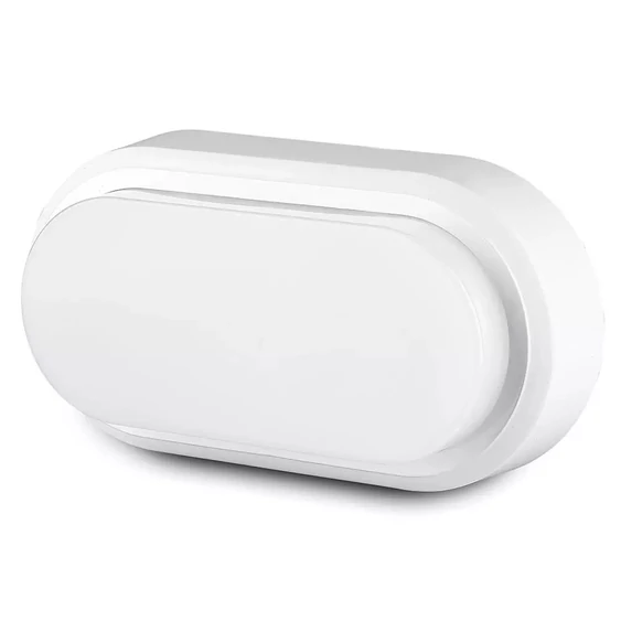 V-TAC 8W ovális, szögletes IP54 LED lámpa, fehér, meleg fehér fénnyel - SKU 1311