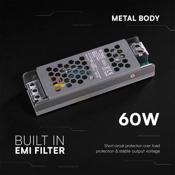 LED Power Supply 60W 12V 5A IP20