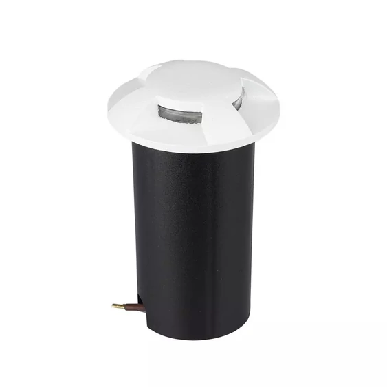 V-TAC 1W DC12V kültéri, 4 irányú talajlámpa, fehér, IP67, meleg fehér - SKU 211469