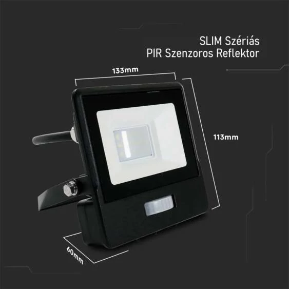 10W LED PIR Sensor Floodlight SAMSUNG CHIP White Body 4000K 1M Cable