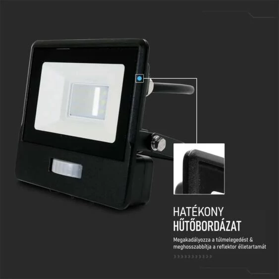 10W LED PIR Sensor Floodlight SAMSUNG CHIP White Body 4000K 1M Cable