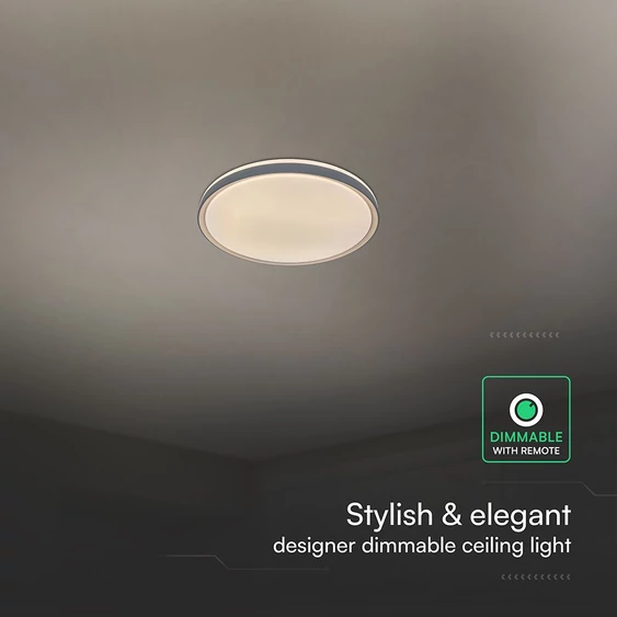 V-TAC 60W designer dóm LED lámpa, állítható színhőmérséklet, szürke, 480x58mm - SKU 24199