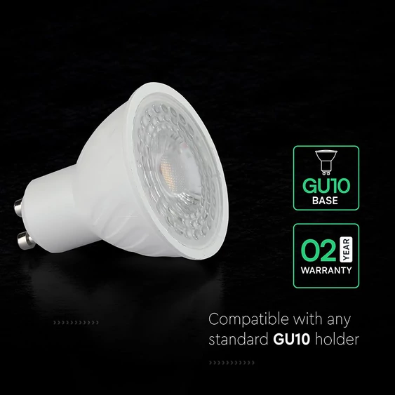 V-TAC GU10 LED spot égő 3 db/csomag 6W meleg fehér 110° - SKU 2119211