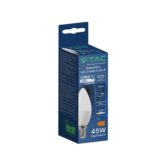 LED Bulb - SAMSUNG CHIP 5.5W E14 Plastic Dimmable Candle 4000K