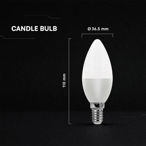LED Bulb - SAMSUNG CHIP 5.5W E14 Plastic Dimmable Candle 4000K