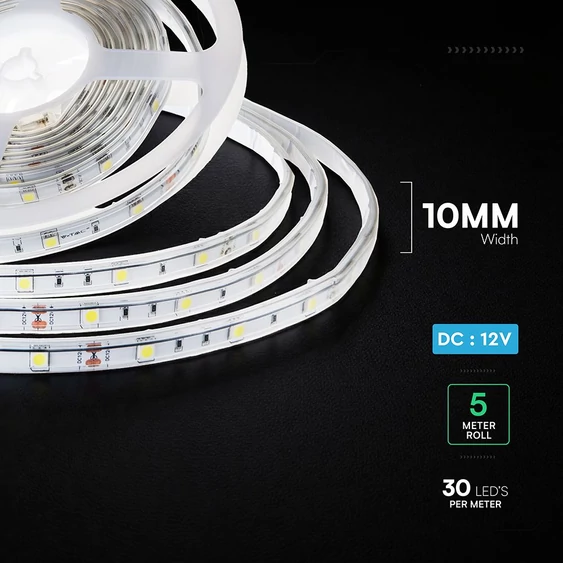 V-TAC LED szalag IP65 SMD 5050 chip 30 db/m hideg fehér - SKU 212144