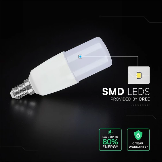 V-TAC CREE SMD 7.5W E14 meleg fehér T37 LED égő - SKU 21267-6