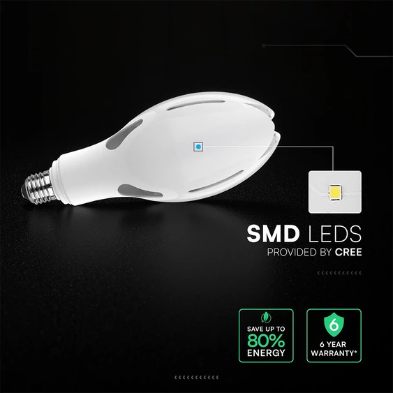 V-TAC CREE SMD 36W E27 hideg fehér Olive LED égő, 110 Lm/W - SKU 21285-6