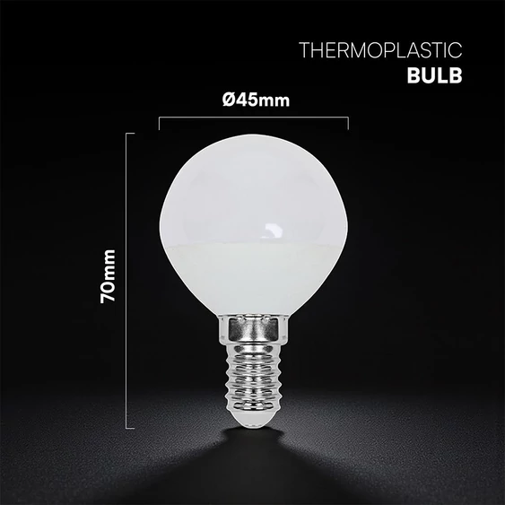 V-TAC CREE SMD 3.7W E14 hideg fehér P45 LED kisgömb égő - SKU 2141246
