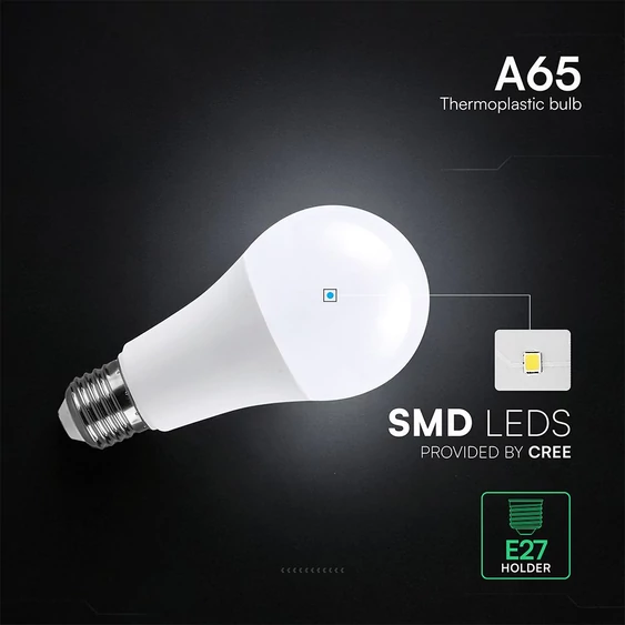 LED Bulb - 15W A65 Е27 Thermoplastic 3000K