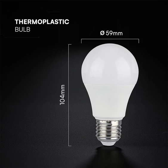 V-TAC CREE SMD 8.5W E27 meleg fehér A60 LED égő, 95 Lm/W - SKU 2172606