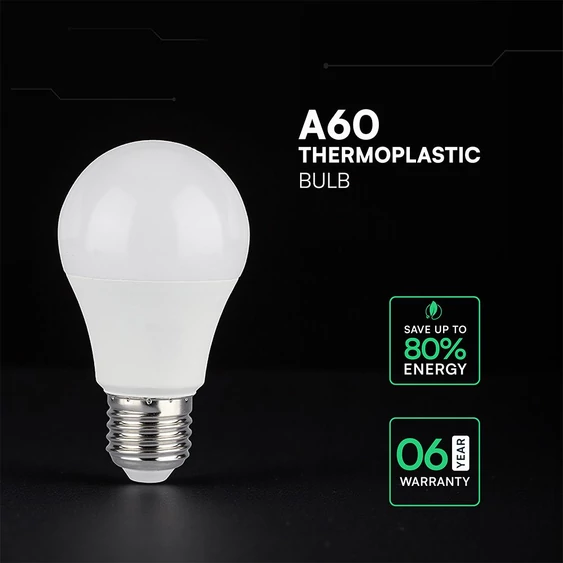 V-TAC CREE SMD 8.5W E27 meleg fehér A60 LED égő, 95 Lm/W - SKU 2172606