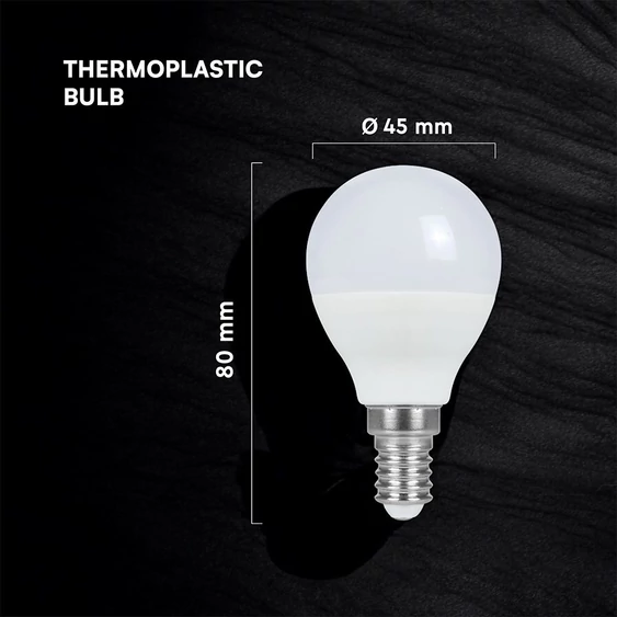 LED Bulb - SAMSUNG CHIP 6.5W E14 P45 Thermoplastic 3000K