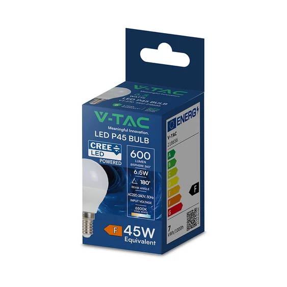 LED Bulb - SAMSUNG CHIP 6.5W E14 P45 Thermoplastic 6500K