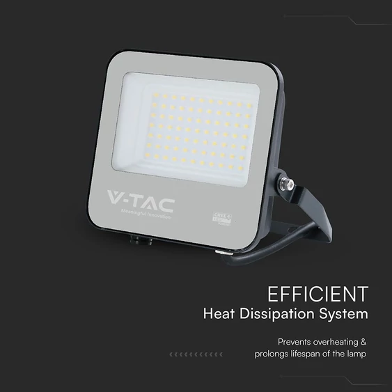 V-TAC CREE SMD D-széria LED reflektor 50W meleg fehér 115 Lm/W, fekete ház - SKU 231996