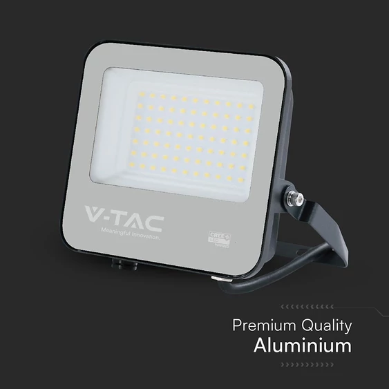 V-TAC CREE SMD D-széria LED reflektor 50W meleg fehér 115 Lm/W, fekete ház - SKU 231996