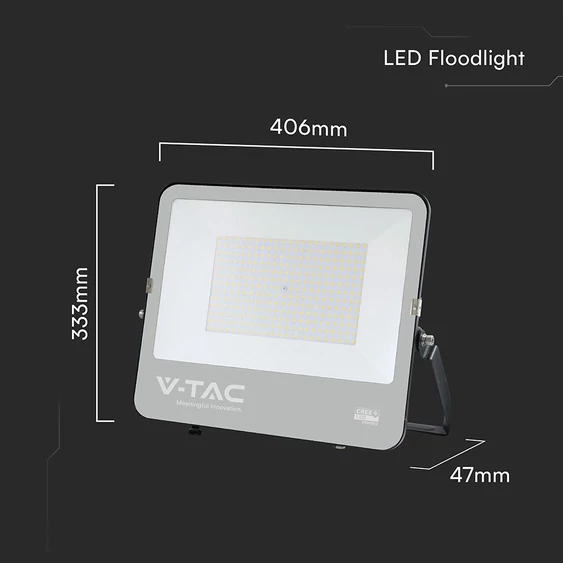 V-TAC CREE SMD D-széria LED reflektor 200W hideg fehér 115 Lm/W, fekete ház - SKU 232216