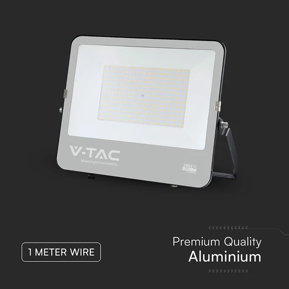V-TAC CREE SMD D-széria LED reflektor 200W hideg fehér 115 Lm/W, fekete ház - SKU 232216