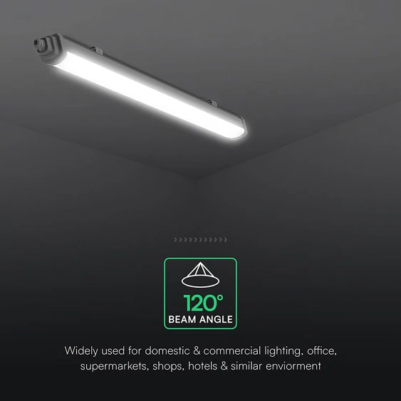 V-TAC CREE SMD LED lámpa 120cm 36W IP65 hideg fehér 120 Lm/W (TK-Széria) - SKU 233886