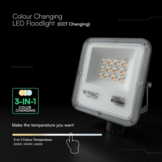 V-TAC CREE SMD LED reflektor 10W, állítható színhőmérséklettel - SKU 240726