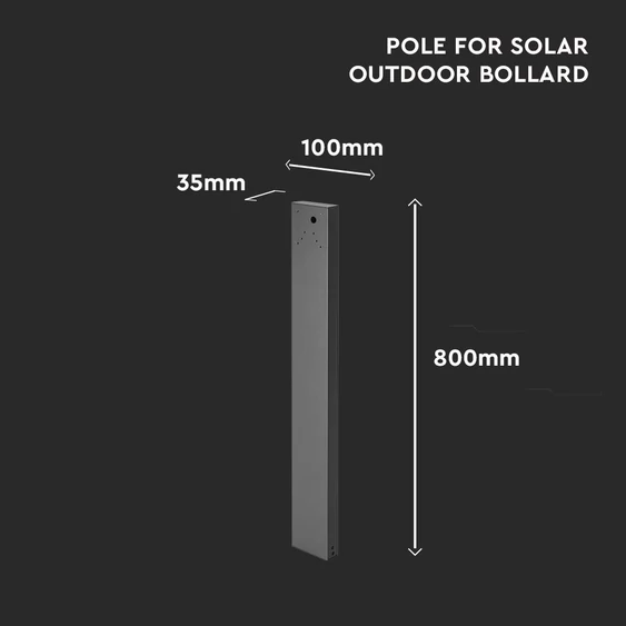 V-TAC oszlop SKU 23770 lámpához, fekete, 80 cm magas, alumínium - SKU 24090