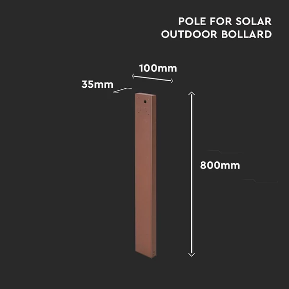 V-TAC oszlop SKU 23824 lámpához, Corten barna, 80 cm magas, alumínium - SKU 24091