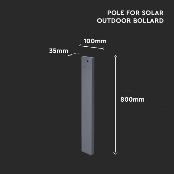 V-TAC oszlop SKU 24089 lámpához, sötét szürke, 80 cm magas, alumínium - SKU 24092