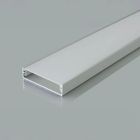 V-TAC falon kívüli alumínium LED szalag profil fehér fedlappal 40x10mm, 2m hosszú - SKU 24100