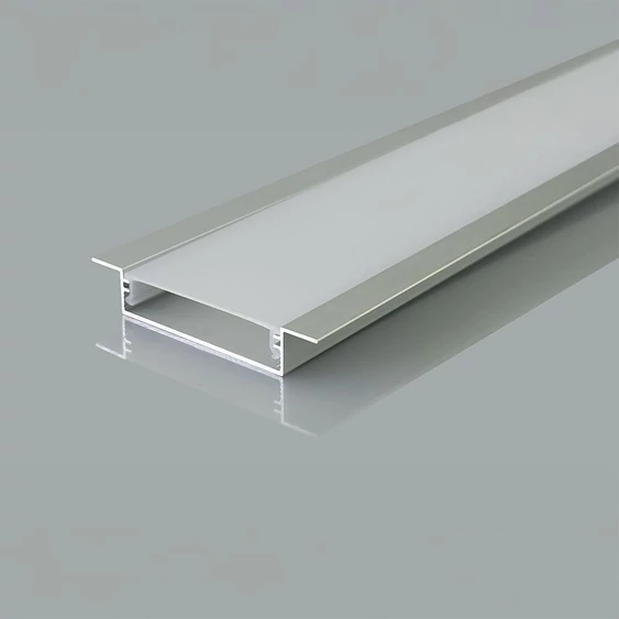 V-TAC süllyeszthető alumínium LED szalag profil fehér fedlappal 55x10mm, 2m hosszú - SKU 24101
