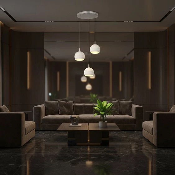 V-TAC mennyezeti dekoratív kerek 3x10W LED lámpatest, kerámia és fém, meleg fehér, fehér - SKU 24129