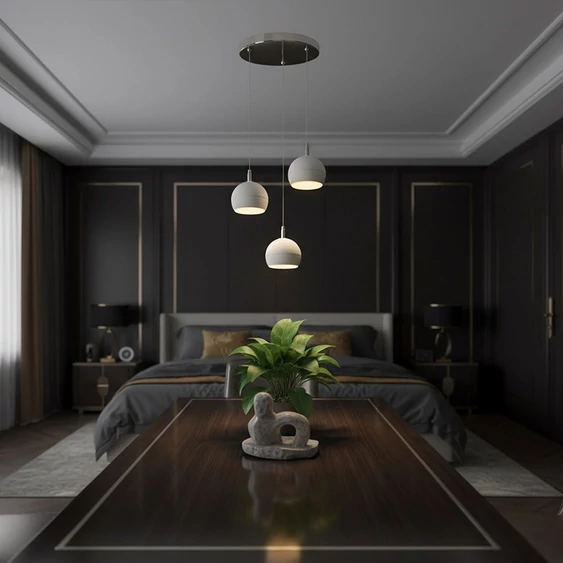 V-TAC mennyezeti dekoratív kerek 3x10W LED lámpatest, kerámia és fém, meleg fehér, fehér - SKU 24129