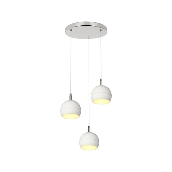 V-TAC mennyezeti dekoratív kerek 3x10W LED lámpatest, kerámia és fém, meleg fehér, fehér - SKU 24129